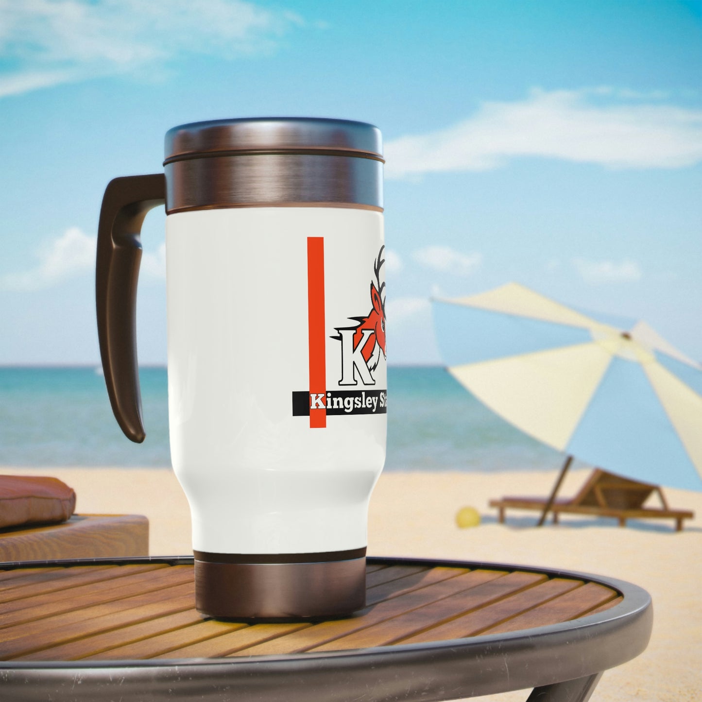 Stags Logo 4 Stainless Steel Travel Mug with Handle, 14oz  #H10-02C