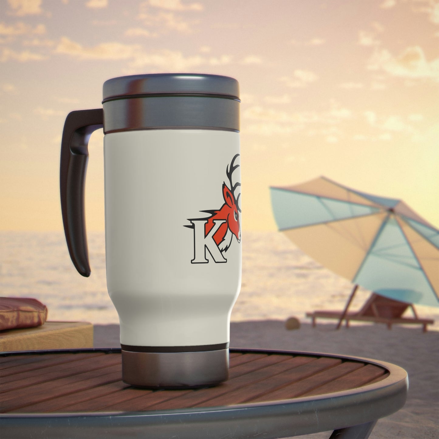 Stags Logo 1 Stainless Steel Travel Mug with Handle, 14oz  #M10-02C