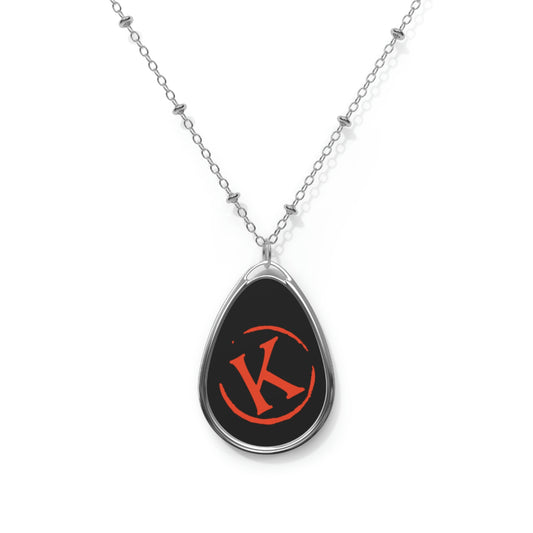 Branded K Oval Necklace #H09-02D