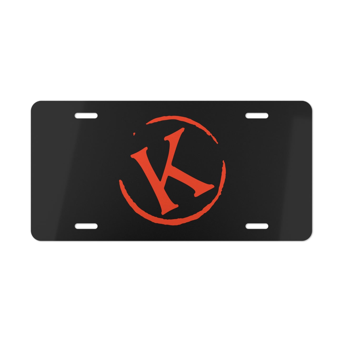 Branded K Vanity Plate  #H07-01C Black